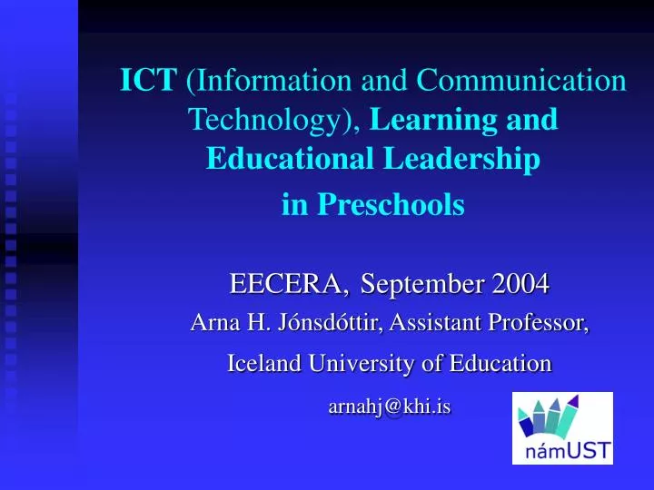 ict information and communication technology learning and educational leadership in preschools