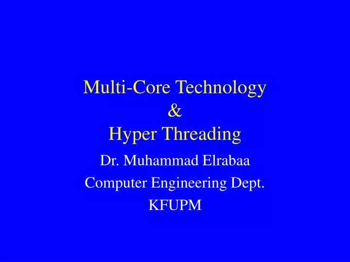 multi core technology hyper threading