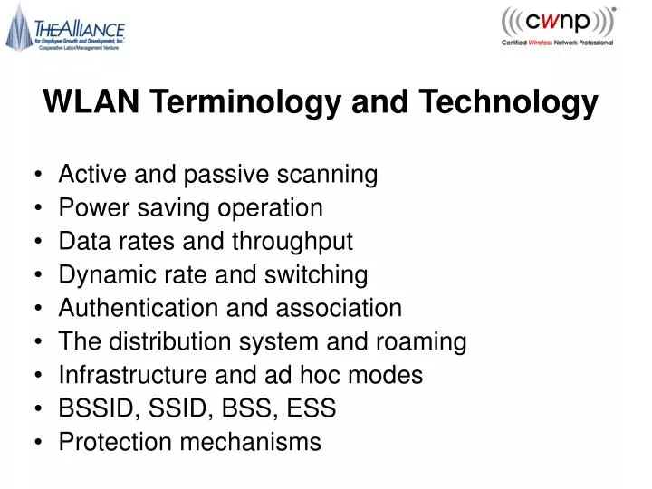 wlan terminology and technology