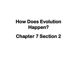 How Does Evolution Happen?