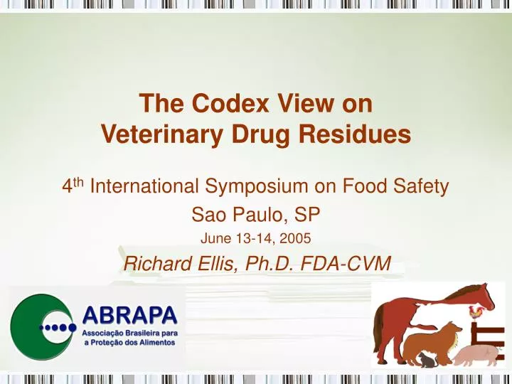 the codex view on veterinary drug residues