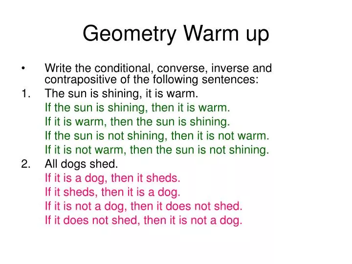 geometry warm up
