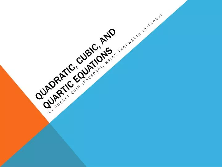 quadratic cubic and quartic equations