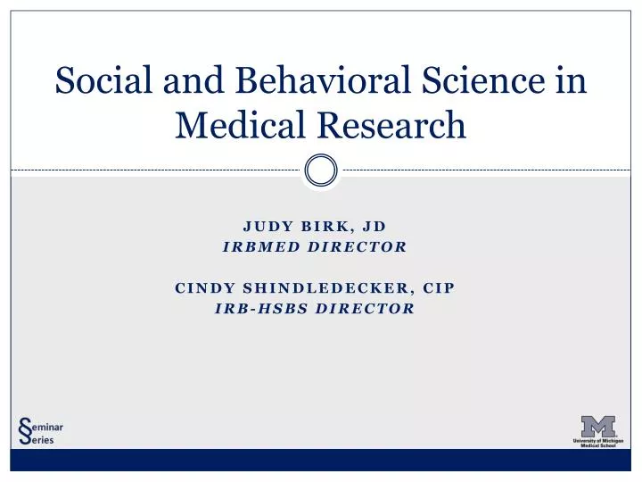 social and behavioral science in medical research