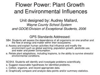 Flower Power: Plant Growth and Environmental Influences