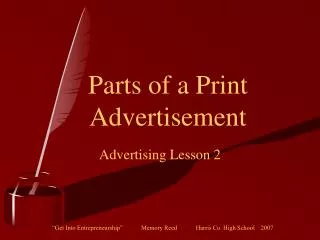 Parts of a Print Advertisement