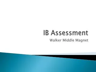 IB Assessment