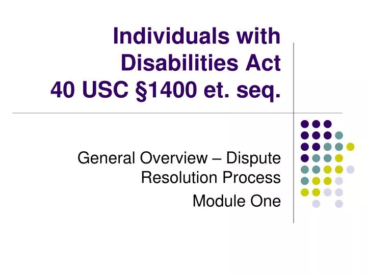 individuals with disabilities act 40 usc 1400 et seq
