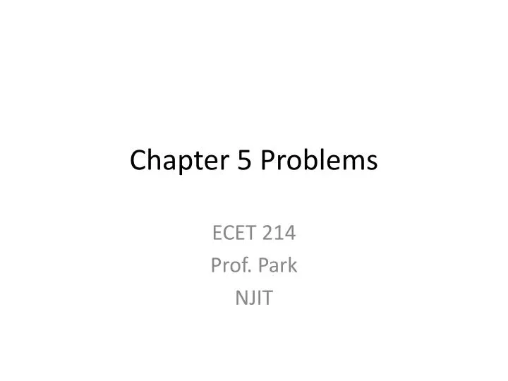 chapter 5 problems