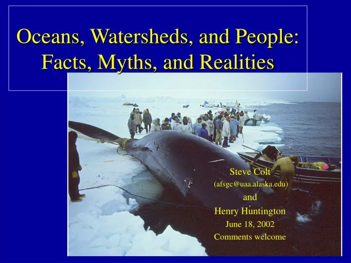 oceans watersheds and people facts myths and realities
