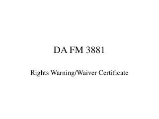 DA FM 3881