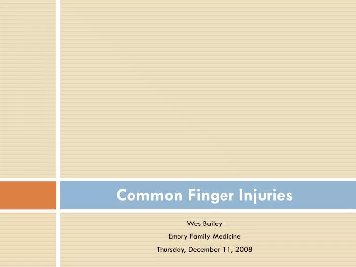 common finger injuries