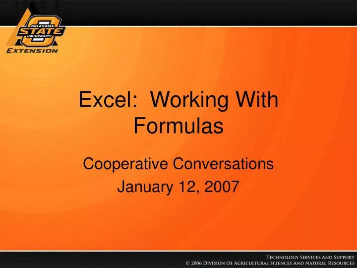 excel working with formulas