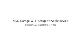 myq garage wi fi setup on apple device