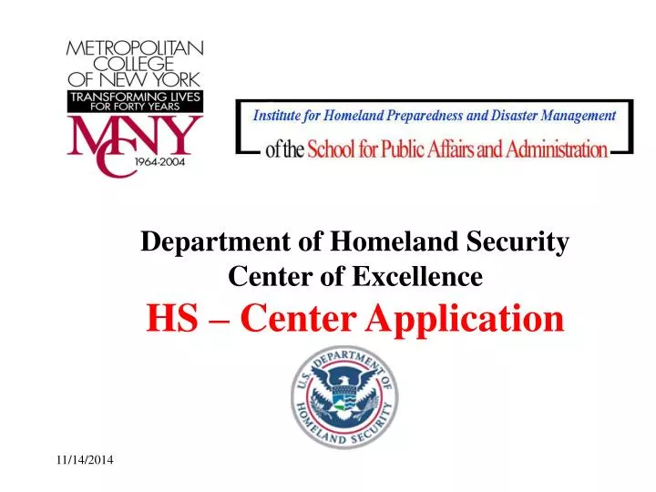 department of homeland security center of excellence hs center application