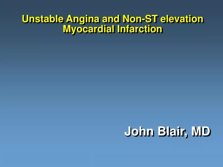 unstable angina and non st elevation myocardial infarction