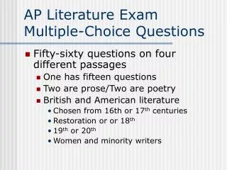 AP Literature Exam Multiple-Choice Questions