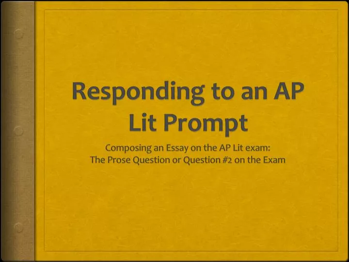 responding to an ap lit prompt