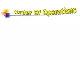 Order Of Operations