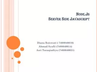 Node.Js Server Side Javascript