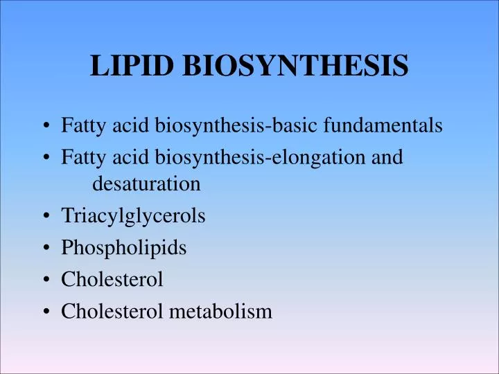 lipid biosynthesis