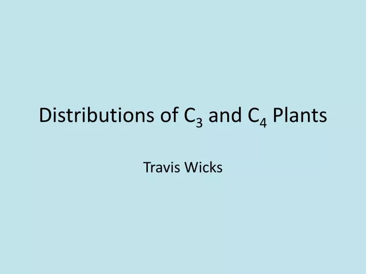 distributions of c 3 and c 4 plants