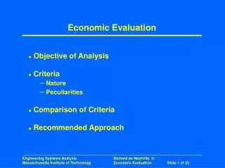 Economic Evaluation