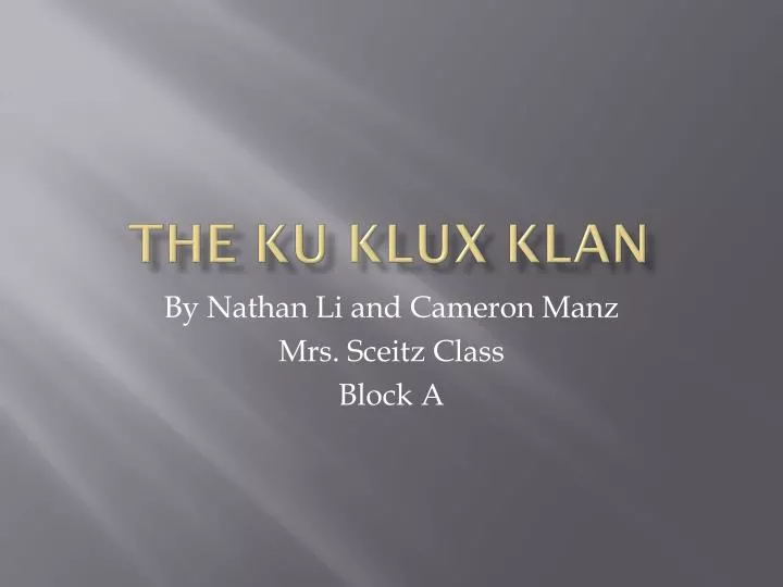 the ku klux klan