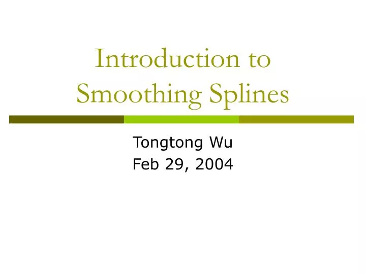 introduction to smoothing splines
