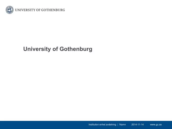 university of gothenburg