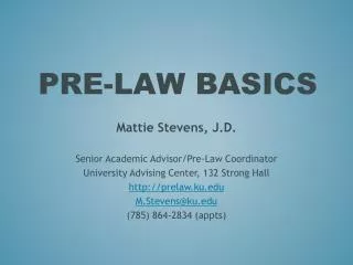 Pre-Law Basics