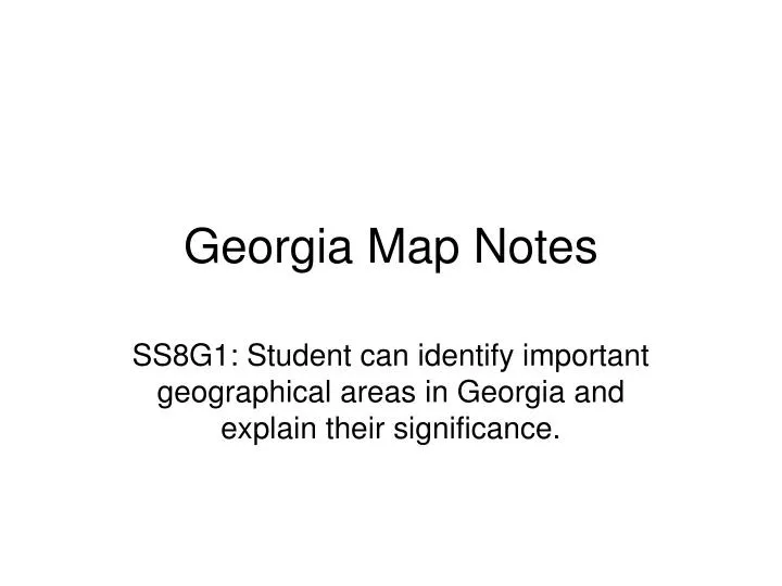georgia map notes