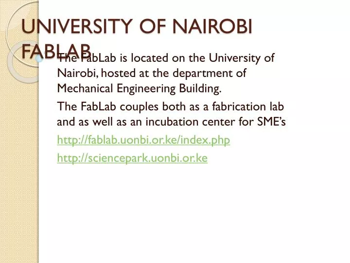university of nairobi fablab