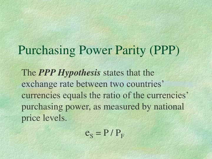purchasing power parity ppp