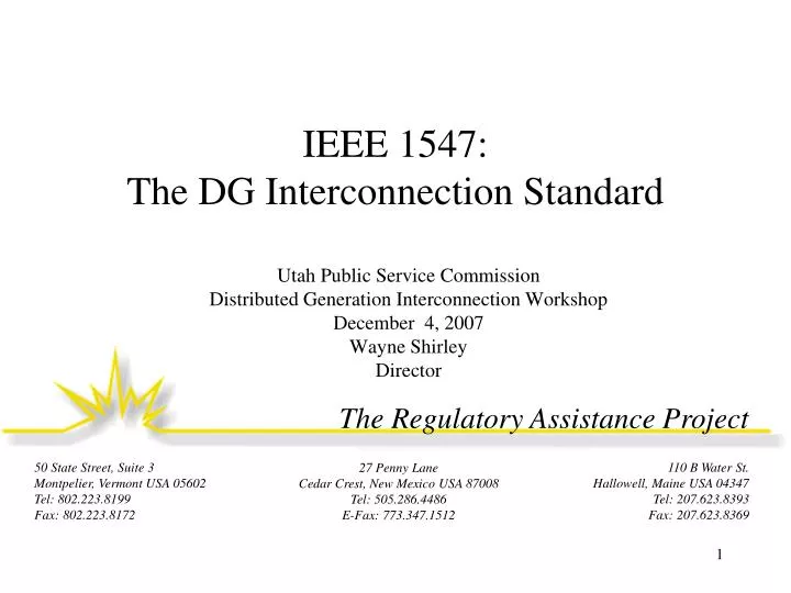 ieee 1547 the dg interconnection standard