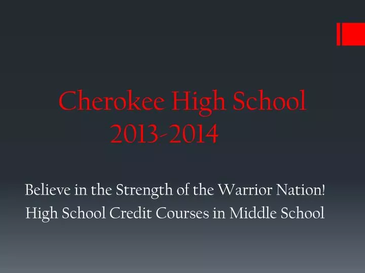cherokee high school 2013 2014