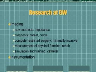 Research at GW