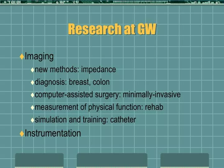 research at gw