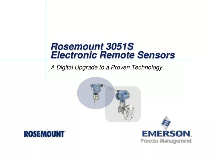 rosemount 3051s electronic remote sensors