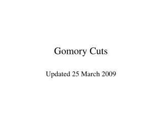 Gomory Cuts
