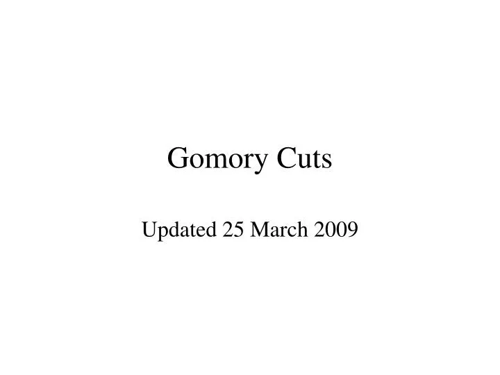 gomory cuts