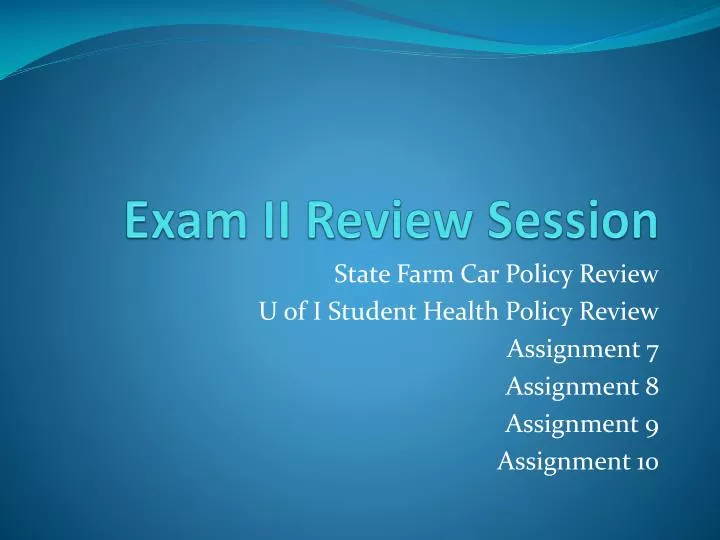 exam ii review session
