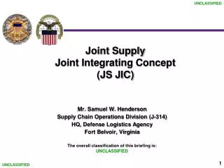 Joint Supply Joint Integrating Concept (JS JIC)