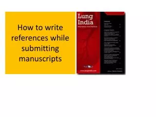 How to write references while submitting manuscripts