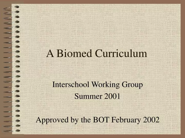 a biomed curriculum