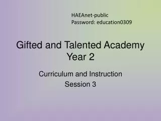 Gifted and Talented Academy Year 2