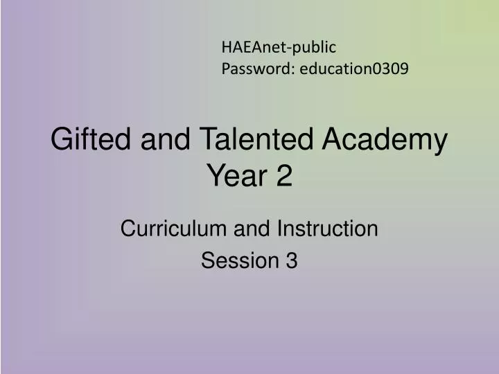 gifted and talented academy year 2