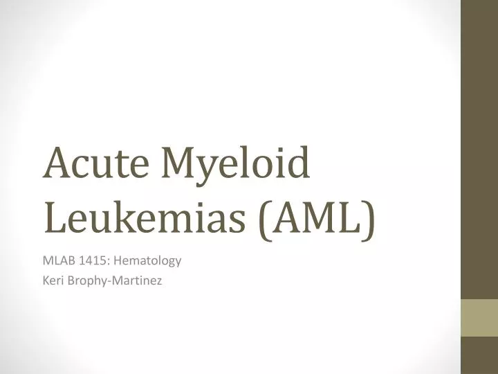 acute myeloid leukemias aml