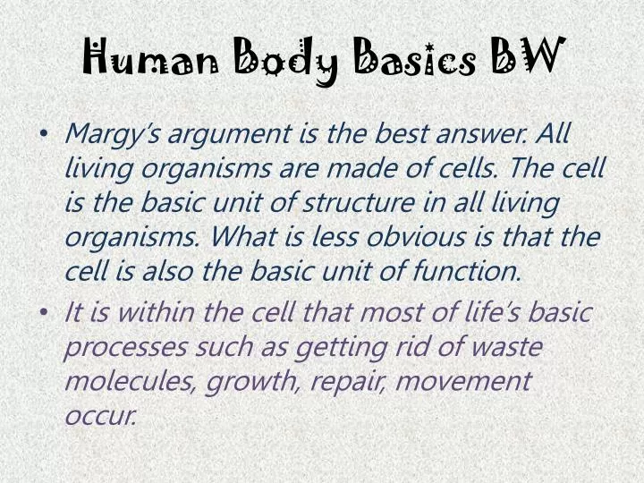 human body basics bw