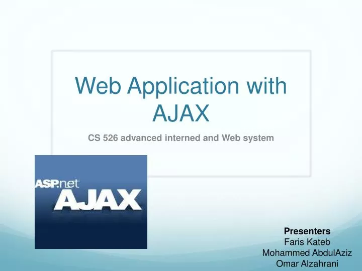web application with ajax